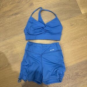 Oh Polly Blue Biker Shorts Set